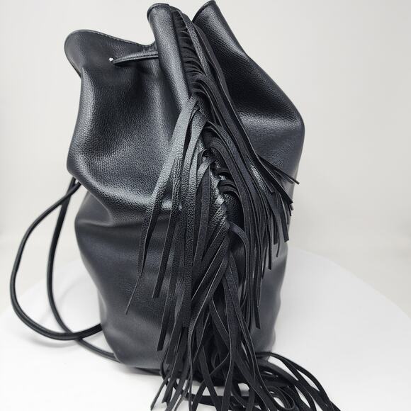 Victoria's Secret Backpack Black Faux Leather Bucket Pouch Fashion Show NWT 2015 - Picture 5 of 9
